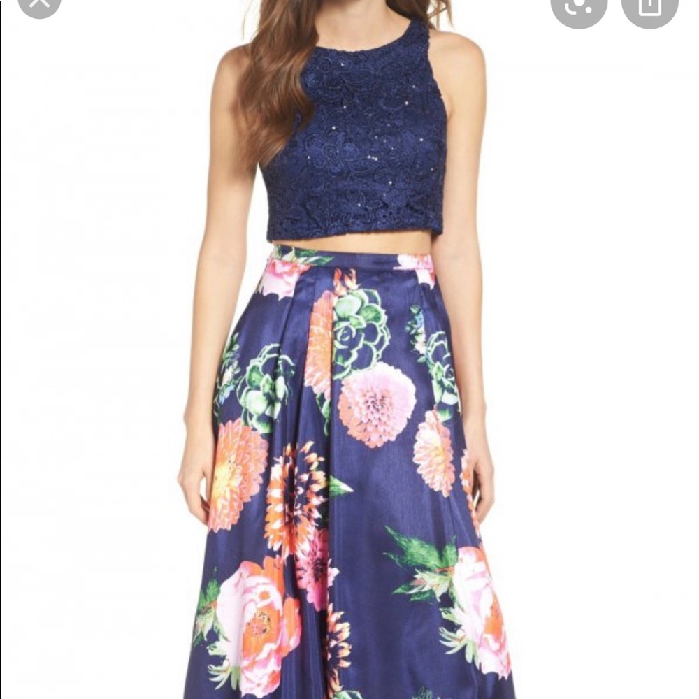 New with tags sequin hearts two piece prom dress